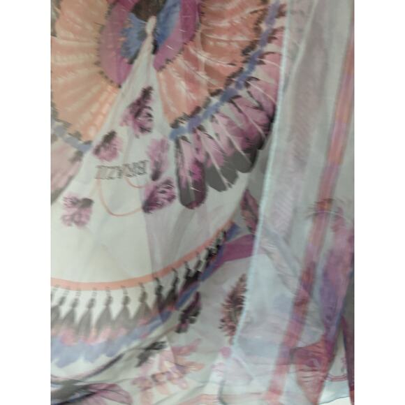 HERMES Scarf Silk Brazil Blue Purple Brazil Made in France Rectangular 29x70 - Picture 9 of 15